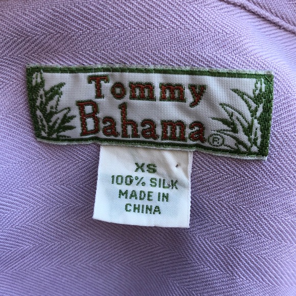 Tommy Bahama silk button down shirt in taupe - Picture 3 of 5